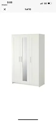 Ikea BRIMNES Wardrobe With 3 Doors White 117x190 Cm Large Size • £140