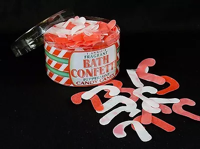 Holiday Bath Confetti ~ Candy Cane Shapes Peppermint Scented 41 Grams Canister • £5.74