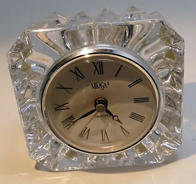 Mikasa Clear Crystal Quartz Movement Desk Clock Made In Germany • $26.33