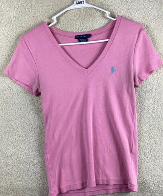 $2.99 • Buy Ralph Lauren V Neck T Shirt Medium Pink Adult Size Medium Short Sleeve Shirt