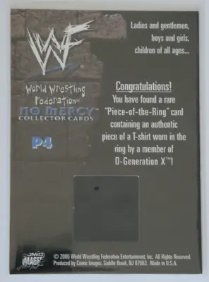 WWE D-Generation X 2000 WWF No Mercy #P4 Piece Of The Ring Shirt Relic Card • $35