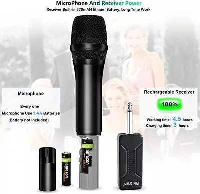 Bietrun Multipurpose Dynamic Microphone With Rechargeable Receiver (IL/RT6-18... • $34.99