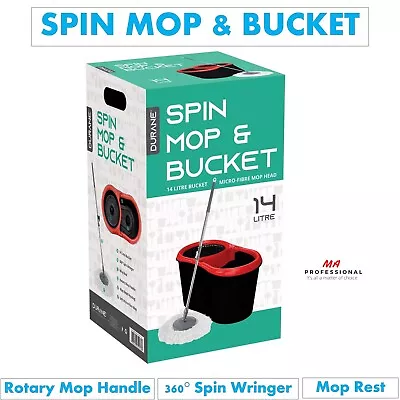 £16.99 • Buy 360° Rotating Magic Spin Floor Mop Bucket Set Microfibre 14L MAGIC MOP SET