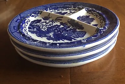 Moriyama Occupied Japan Blue Willow Divided Grill Plate • $50
