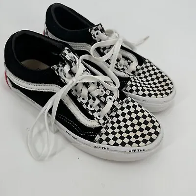 Vans Old Skool Low Checkerboard Skate Shoes Black White Size 4 Mens 5.5 Womens • $11.75