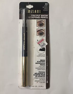 Milani Stay Put Brow Sculpting Pencil 16HR Wear (0.01oz/0.28g) 04 Dark Brown • $8.40