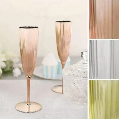 5 Oz Metallic Disposable Plastic Champagne Flutes Glasses Wedding Events • $13.05