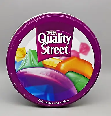 Vintage Quality Street 385g Sweets Tin - Mauve With Sweets Design 2004 • £7.99