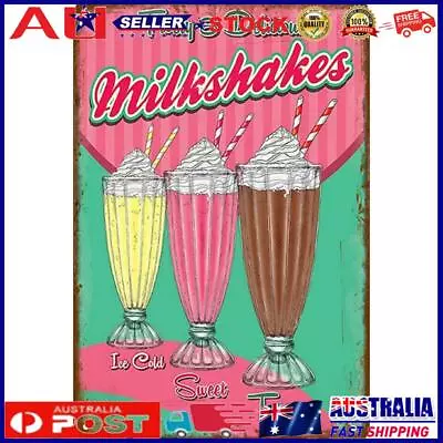 Ice Cream Metal Vintage Tin Painting Flat Tin Sign Wall Poster Bar Decor 20x30cm • $9.26