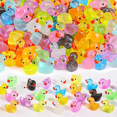 150PCS Mini Tiny Resin Ducks Little Miniature Plastic Small Ducks Bulk Glow In • $17.11