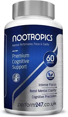 Brain Booster 60 Vegan Capsules | Memory & Focus | Nootropic Supplement | UK • £14.99