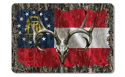 $7.99 • Buy Georgia Flag White Tail Buck Deer Skull Hunting Sticker Decal 