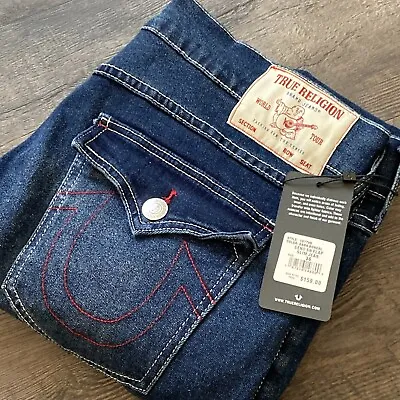 True Religion Jeans Mens 36x32 Geno Relaxed Slim Whiskers Flap STRETCH NWT.  A21 • $47.88