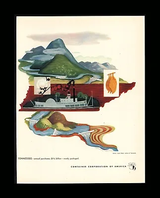 $8.95 • Buy 1949 Tennessee State Theme Container Corporation Of America Vintage Print Ad