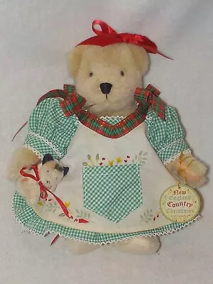 North American Bear Co. 8  Plush Muffy VanderBear  In Country Christmas W/Kitten • $14.99