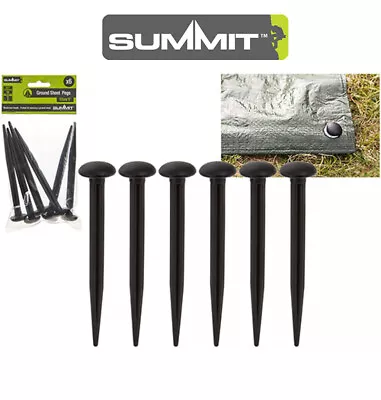 £4.95 • Buy 6 Groundsheet Mushroom Tent Pegs Camping Awning Guyline Guy Rope