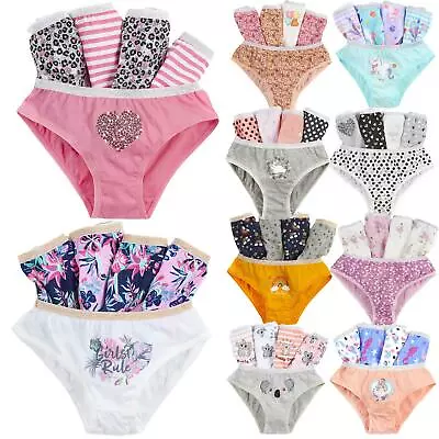 5 Pairs Girls Briefs Knickers Infants Kids 100% Cotton Pants Underwear Age 2-13 • £4.99