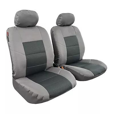 Canvas Seat Covers For Ssangyong Musso XLV Ultimate Jacquard Grey Esteem Front • $80.29