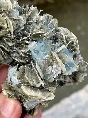 265 Gram Natural Blue Aquamarine Crystal With Muscovite Combine Specimen • $99.99
