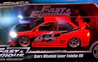 Jada Fast & Furious SEAN'S MITSUBISHI LANCER EVO VIII 1:18 Scale With LED Lights • $599.99