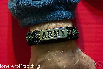  Army  Survival Paracord Bracelets With Army Metal Badge  • $12