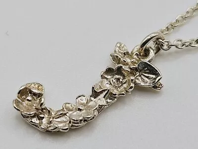 Alex Monroe J LETTER Necklace Floral Posy Sterling Silver New Alphabet • $164.59