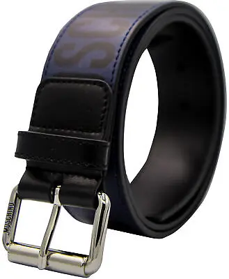 Moschino Printed Leather Belt Men's Designer Belt Blue • $149.99