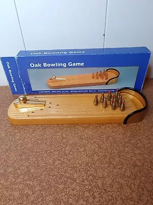 Vintage Executive Mini Bowling Game Table Top Wood And Brass Original Box • $15.40