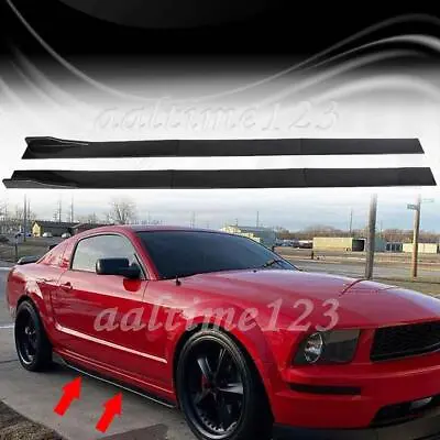 For Ford For Mustang Gloss Black Side Skirts Extension Chin Splitter Spoiler Lip • $49.95