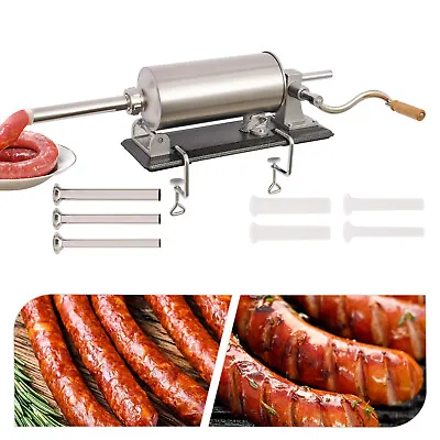 Sausage Stuffer Stainless Steel Homemade Manual Sausage Maker Kitchen Machine US • $60