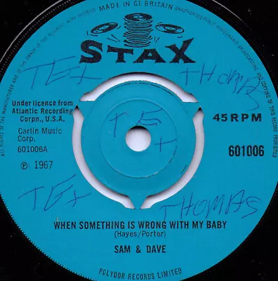 Sam & Dave   When Something Is Wrong With My Baby   7  Single • $12.63