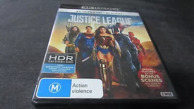 Justice League - 4K Ultra HD + Blu Ray +Bonus Scenes- FREE Registered Postage • $14.95