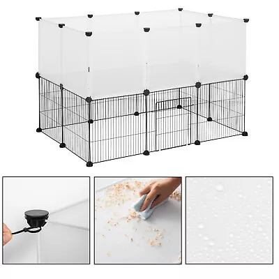 DIY Pet Playpen Fence 20 Panels Puppy Rabbit Crate Small Animal Cage 107x72x72cm • £25.99