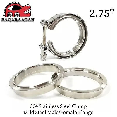 $25.99 • Buy 2.75'' Stainless Steel V-Band Clamp Male Female  For Turbo Engine Intake Pipes