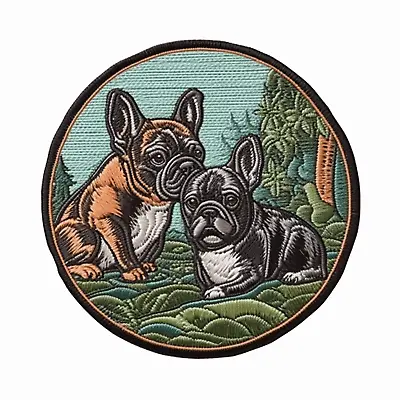 French Bulldog Patch Iron-on Applique -  Animal Badge Dog Puppy Canine K9 Pet • $5.87