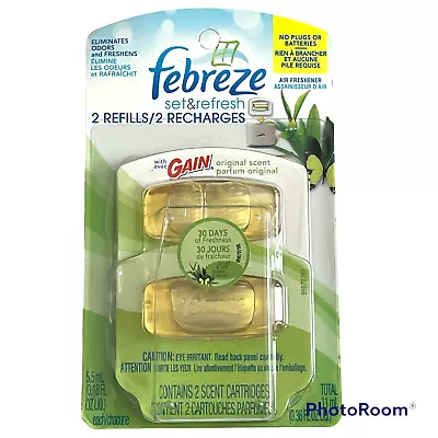 $24.99 • Buy Febreze Set & Refresh Air Freshener For Small Spaces Refill GAIN Scent 2 Refills