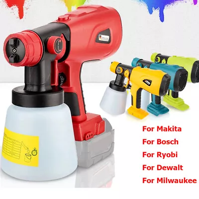 800ML Electric Spray Gun For Ryobi Cordless High Power Paint Sprayer Airbrush • $42.29