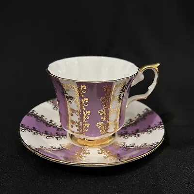 Vintage Elizabethan Tea Cup & Saucer Lavender & Gold • $35