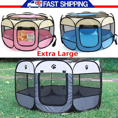 Extra Large Portable Pet Dog Cat Playpen Tent Oxford Fabric Fence Cage Crate NEW • £15.99