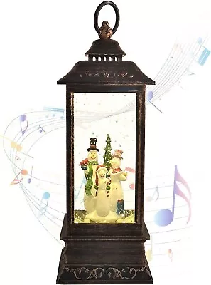 Christmas Musical Snow Globe LED Lighted Lantern With Timer Holiday Gift • $23.69