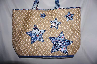 Vera Bradley  Straw Beach Tote   FIREWORKS MEDALLION NWT • $49.95