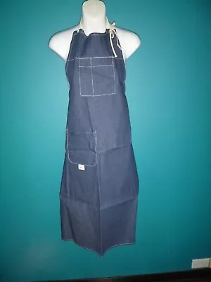 NOS NWT Vtg Steffen Canvas Dark Blue Denim Shop Apron 100% Cotton Sanforized • $42