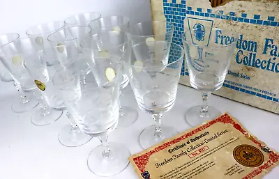 12 Vintage Lead Crystal Wine Goblets Freedom Family Collection Limited Series • $49.97