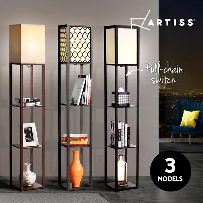 $69.95 • Buy Artiss Floor Lamp Shelf Tripod Modern LED Storage Shelves Stand Reading Light