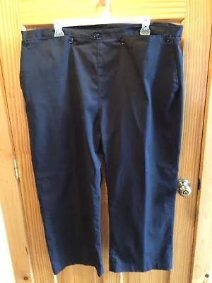Amish Mennonite Hand Made Black Cotton 5-Btn Pants W46 EUC Plain Clothing • $14.99