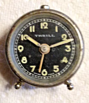 Thrill Swiss Made Mini Hand Wind Alarm Clock -Brevet Dem Movement - Parts/repair • $20.99