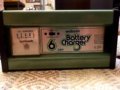 Vintage Wabash 6 Amp 6V 12V Battery Charger Model B-6 Made In USA Ships FREE!! • $84.50