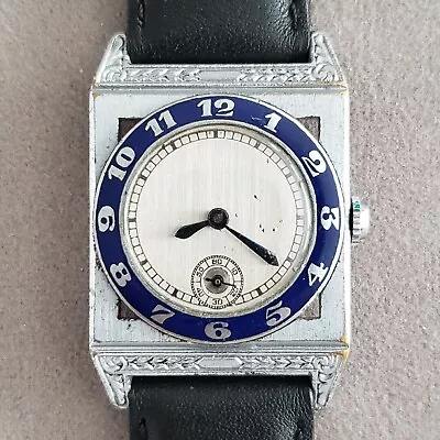 1930s Awoner Swiss Vintage Watch Enamel Bezel Art Deco Style For Parts/Repair • $195