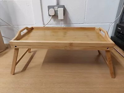 30x50 Lap Tray Wooden Breakfast Serving Bed Table With Folding Legs • £8.99
