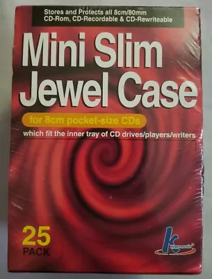 KHypermedia Slim Jewel Cases For 8-cm Mini CDs (Black 25-Pack) • $15